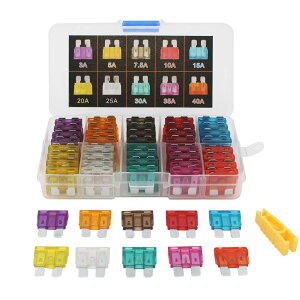 【送料無料】Kiligen 80個 12V-24V 標準ヒューズ 車ブレードヒューズ3A 5A 7.5A 10A 15A 20A 25A 30A 35A 40Aヒューズ脱着工具付き-自動車用