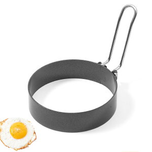 【送料無料】TerraShine 目玉焼き 型 7.5CM 目玉焼きプレート 目玉焼き リング型 ハンドル付き お菓子作り くっつかない 多機能 耐熱 使いやすい お手入れ簡単 収納便利 卵料理に 目玉焼き パン