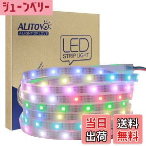 �y���������zALITOVE LED�e�[�v���C�g �C���~�l�[�V���� LED���C�g WS2812B �A�h���X�\ 5050 RGB SMD 5 m 150�s�N�Z�����F �h��IP67�z���C�gPCB DC5V