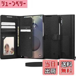 �y���������zSpigen Galaxy S25 Ultra �P�[�X �蒠�^ �ϏՌ� �ČRMIL�K�i�擾 ���X�g���b�v�t�� �J�[�h���[ �σL�Y �����v �Ռ��z�� �E�H���b�gS ACS09124 (�u���b�N)