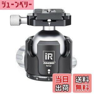 �y���������zINNOREL ���R�_�� �{�[���_�� �����_�� N�V���[�Y ��d�S �ω׏d�ő�30kg �{�[���w�b�h���a 52mm ���� CNC �A���~���� �O�r ��r ��჌�t �B�e DSLR �r�f�I�J�����p 360�x��] �p�m���} 