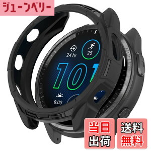 �y���������z�mRuenTech�n�Ή�GARMIN Forerunner 965�P�[�X �ی�P�[�X Garmin Forerunner 965�p�J�o�[ 6�F�I �\�t�g�V���R���� �v���e�N�^�[�J�o�[ �ϏՌ� �y�� ���t���ȒP (�u���b�N)