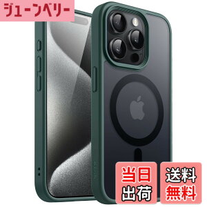 �y���������zJETech iPhone 15 Pro�p �}�O�l�b�g�}�b�g�P�[�X (�Z���ΐF)