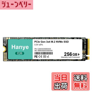 �y���������zHanye �����^ SSD PCIe Gen3x4 M.2 NVMe 2280 3D NAND E26 �������K�i ���[�J�[3�N �T�C�Y�F256GB