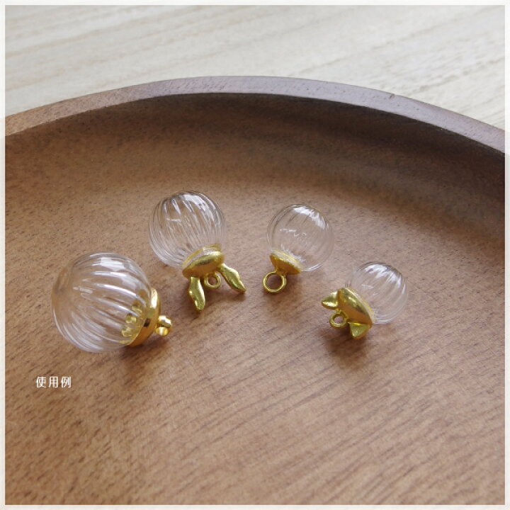 楽天市場 10個 ガラスドーム カボチャのようなストライプ mm メロン ガラスボール 素材 材料 ピアス アクセサリー Craft Tamago クラフトタマゴ