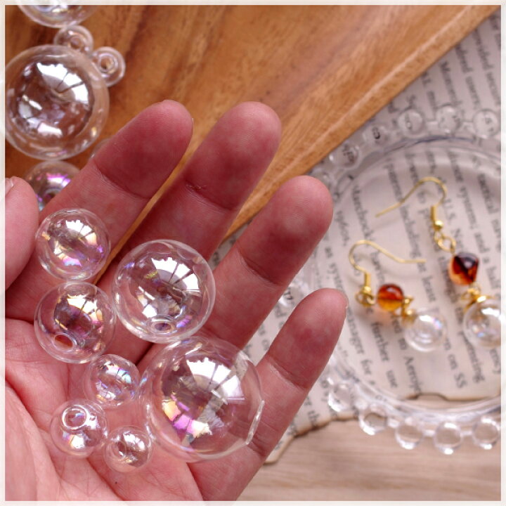 楽天市場】【10個】 ガラスドーム シャボン玉 オーロラ加工 14mm Craft  