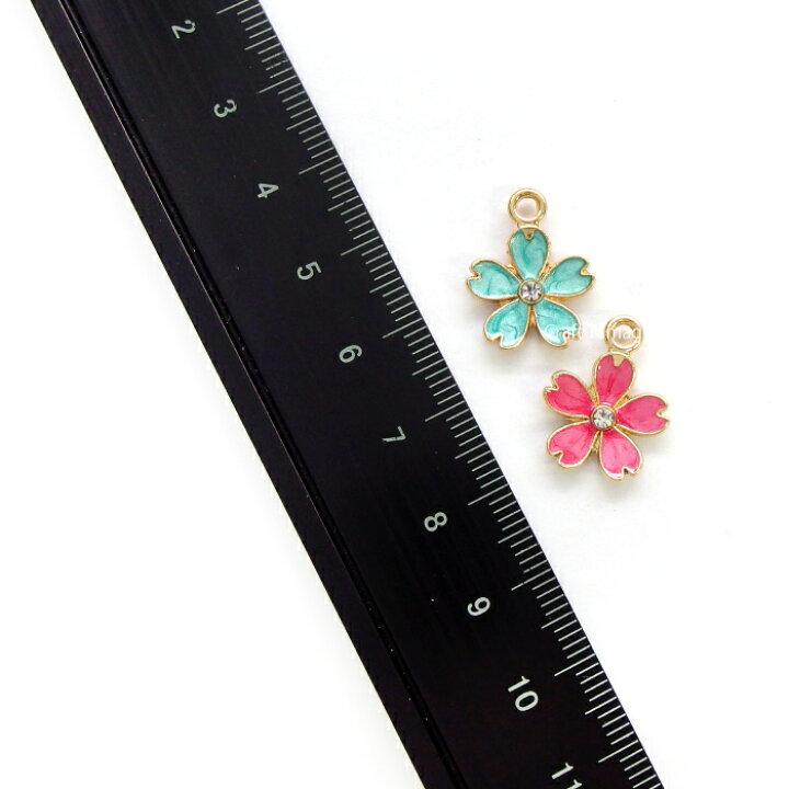 楽天市場】チャームパーツ 桜 エポ付き カラーチャーム 13*14mm ライン 
