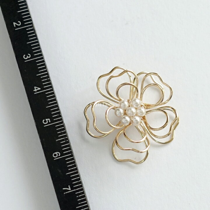 楽天市場】パール付き 立体ワイヤーフラワー 29*29mm 花びらハート型 