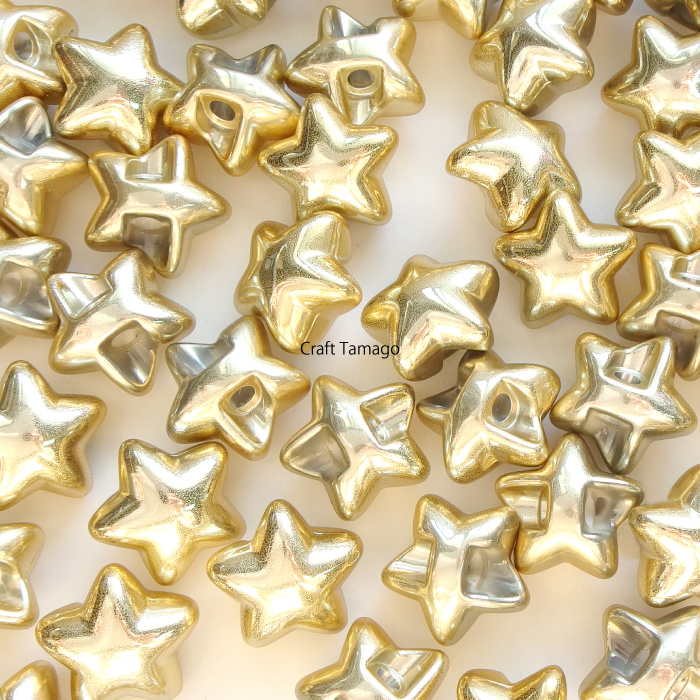 【10個】ヘアゴム用ビーズ 星型 ゴールド 23*24mm / 資材 素材 アクセサリー パーツ 材料 ハンドメイド 卸 問屋 手芸 | Craft  Tamago（クラフトタマゴ）