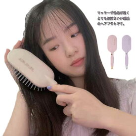 パドルブラシ ヘアブラシ クッションブラシ レディース くし サラサラ 髪 優しい マッサージ ヘアケア ブラッシング ツヤ さらさら 静電気防止 送料無料 プレゼント ギフト マルチカラー 絡まない
