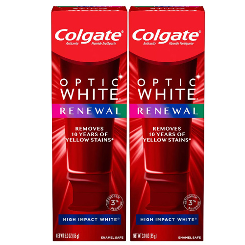 アメリカ 米国 歯磨き粉 公式ストア 送料無料 最新版 コルゲート オプティックホワイト メーカー在庫限り品 リニュー ハイインパクト ホワイト お得な High Impact ２本セット Renewal Optic Colgate 85g White