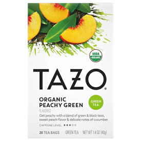 オーガニック タゾ Tazo USDA認証 ピーチ— グリンティー ティーバッグ 20個入 緑茶 グリンティー アメリカ
