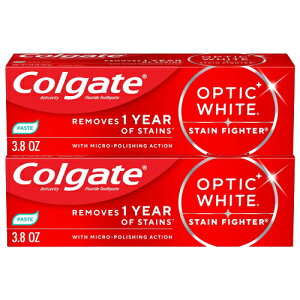 �y���������z�R���Q�[�g Colgate �I�v�e�B�b�N�z���C�g �X�e�C���t�@�C�^�[ �������� �N���[���~���g 107g x 2�y�c�C���p�b�N�z�A�����J �C�O Colgate Optic White Stain Fighter Teeth Whitening Toothpaste Clea