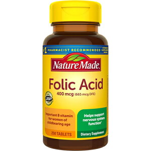�y���������z�l�C�`���[���C�h Nature Made �t�H���b�N�A�V�b�h �t�_ 400mcg �^�u���b�g 250���i��250�����j(665mcg DFE) �T�v�������g Folic Acid �O���e���t���[ USP�F�� �A�����J �C�O
