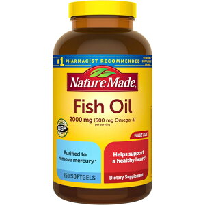 �y���������z�l�C�`���[���C�h Nature Made �t�B�b�V���I�C�� 2000mg �\�t�g�W�F�� 250���i��125�����j�I���K3 EPA DHA �T�v�������g �������� USP�F�� �A�����J �C�O