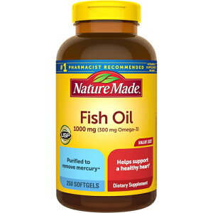 �y���������z�l�C�`���[���C�h Nature Made �t�B�b�V���I�C�� 1000mg �\�t�g�W�F�� 250���i��125�����j�I���K3 EPA DHA �T�v�������g �������� USP�F�� �A�����J �C�O