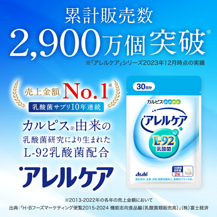 楽天市場】乳酸菌 サプリメント 【公式】 アレルケア サプリ 60粒  