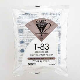 【コーヒー専門・メーカー代理店】　三洋産業 CAFEC カフェック 深煎り用　DC1-100 円すい コーヒーフィルター〈1杯用〜2杯用〉ホワイト（100枚入）　ORIGAMI ドリッパーSサイズにも 日本製 MADE IN JAPAN