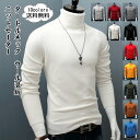 ＼24日20〜24時限定！★20％OFFクーポン／ニットセーター メンズ インナー 無地 タートルネック 長袖 ウール混紡 厚手 トップス カジュアル 保温 防寒 暖かい シンプル 秋冬 おしゃれ 送料無料