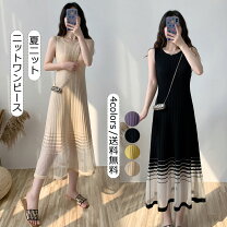 楽天市場】ノースリーブ ニットワンピース（ドレスのシルエットフレア  
