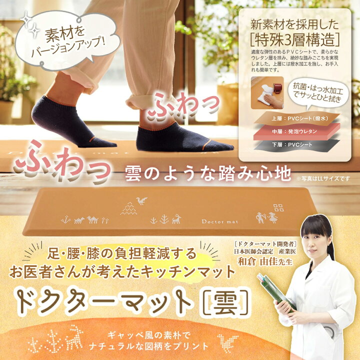 楽天市場】キッチンマット ドクターマット 雲 LLサイズ 240cm 51cm 