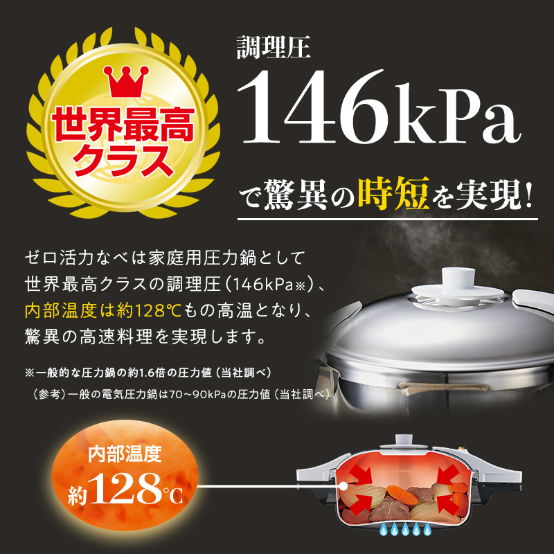 楽天市場】＼☆送料無料☆／146kPaの高調理圧 日本製「ゼロ活力なべ