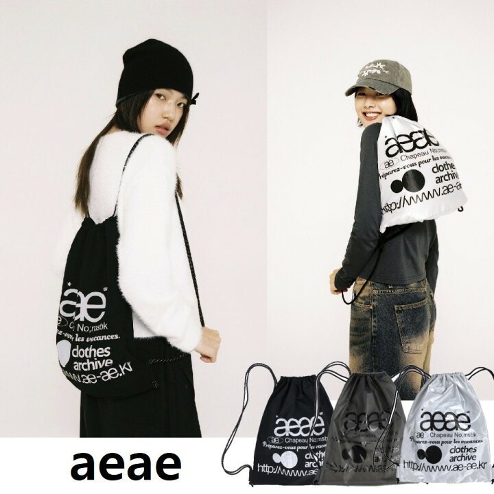 楽天市場】☆BLACK, SILVER 再入庫☆ [aeae] Web Logo Gym Sack 