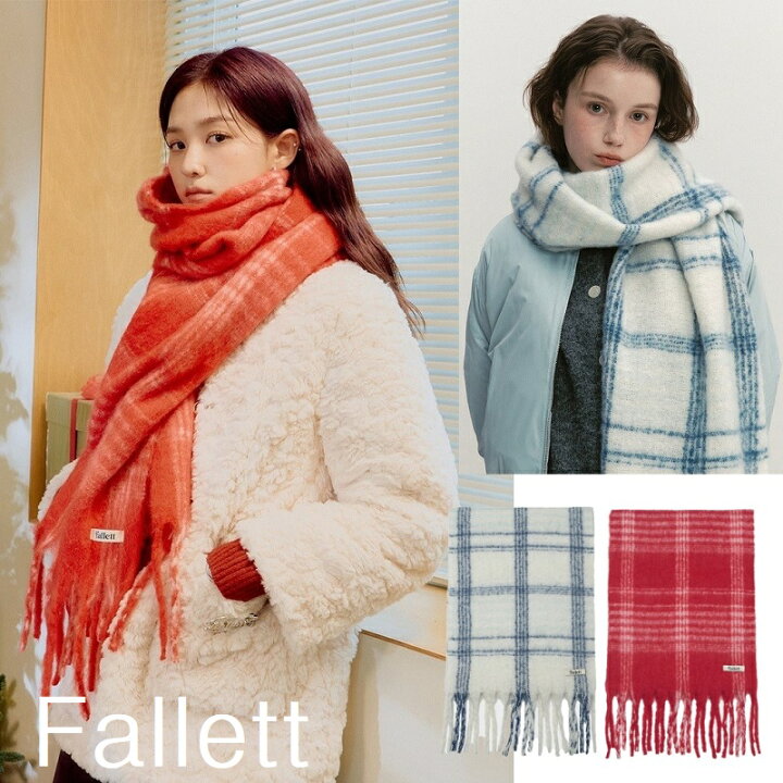楽天市場】[Fallett] Oversized Check Muffler - 2 COLOR マフラー 