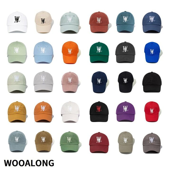 楽天市場】[WOOALONG] Signature Logo ball cap (31colors) ボール 