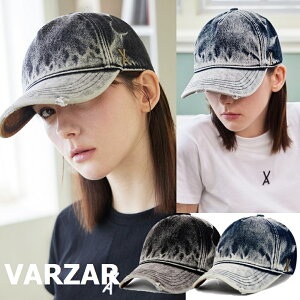 VARZAR (oU[) ؍̐lCt@bV [Unisex] VA Stud Bleach Washing Denim Ball Cap 2Color {[Lbv X^bYfUC u[`EHbV fjf ؍uh  jZbNX J