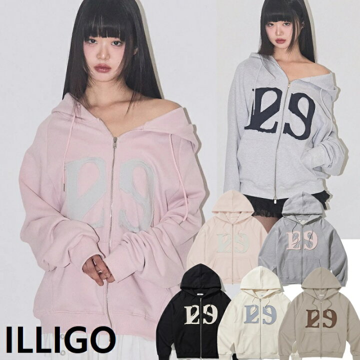 楽天市場】ILLIGO (イリゴ) 129 Logo Patch Hooded Zip-Up 6 COLOR 