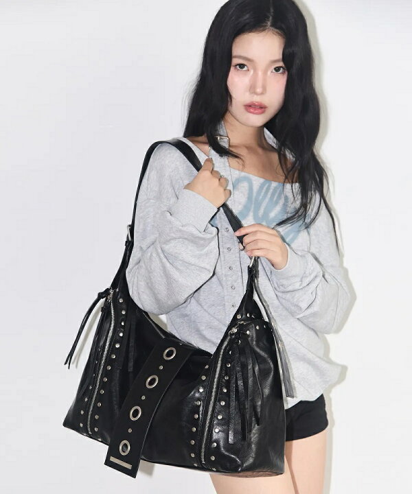 楽天市場】ILLIGO (イリゴ) Leaf Eyelet Big Shoulder Bag 3COLOR 