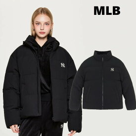 MLB（エムエルビー） Basic Curve Padding NY (Black) ベーシック カーブ パディング ダウンジャケット ブラック 韓国ファッション 限定品 人気 完売必須 防寒 ユニセックス