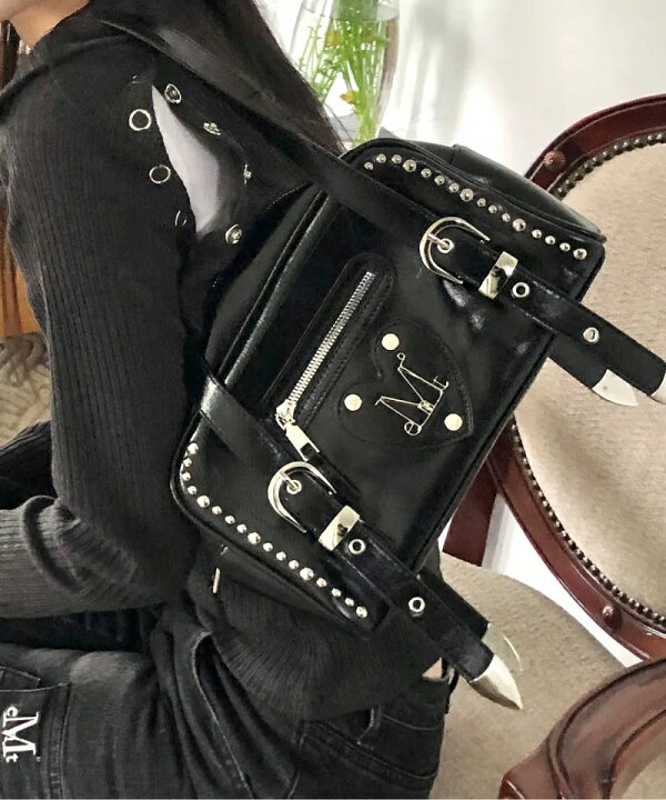 楽天市場】MUCENT (ムセント) Conic Metal Logo Stud Shoulder Bag 