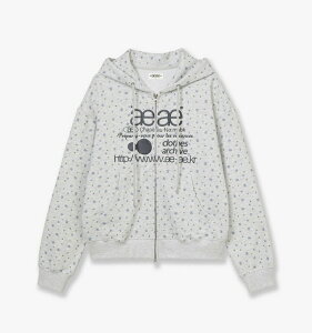 aeae (�G�[�C�[�G�[�C�[) WEB LOGO FLOWER HOOD ZIP UP Oversized Hood 2Color �G�[�C�[�G�[�C�[ �E�F�u ���S �t�����[ �t�[�h �W�b�v�A�b�v �I�[�o�[�T�C�Y [2�J���[] aeae �؍��u�����h �I�[�o�[�T�C�Y �W�b�v