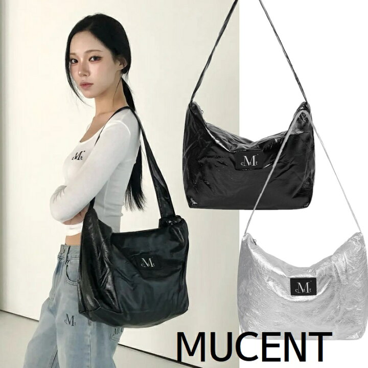 楽天市場】[MUCENT] Lael Glossy Leather Patch Shoulder Bag Unisex 