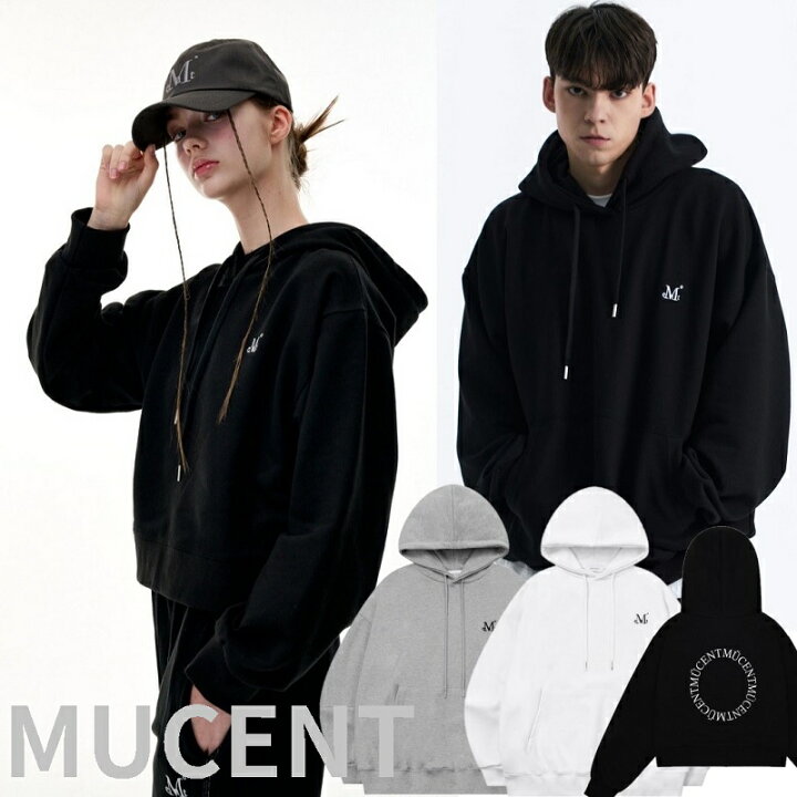 楽天市場】[MUCENT] Round Back Logo Hoodie 3Color (Crop / Oversize 
