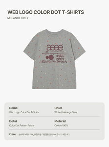 [aeae] 26S/S Web Logo Color Dot T-shirts 2Color [�G�[�C�[�G�[�C�[] 26S/S �E�F�u ���S �J���[ �h�b�g T�V���c 2�J���[ aeae �G�[�C�[�G�[�C�[ T�V���c ���� �E�F�u���S �h�b�g���S 26SS �V�� 2�J���[ �؍��t�@