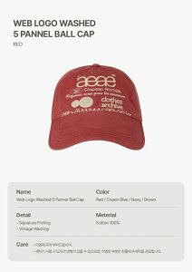 [aeae] 26S/S Web Logo Washed 5 Panel Ball Cap 4Color [�G�[�C�[�G�[�C�[] 26S/S �E�F�u ���S �E�H�b�V���h 5�p�l�� �{�[���L���b�v 4�J���[ aeae �G�[�C�[�G�[�C�[ �L���b�v �X�q 5�p�l�� �{�[���L���b�v �E�F
