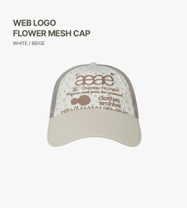 [aeae] WEB LOGO FLOWER MESH CAP (2Color) [aeae] �E�F�u���S �t�����[ ���b�V���L���b�v (2�J���[) �؍��t�@�b�V���� �؍��u�����h �X�q �L���b�v ���b�V���L���b�v �t�����[ �X�g���[�g ���j�Z�b�N�X �l