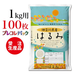 米袋 和紙　受注生産（プレコレパック） 神奈川県産はるみ1kg用×100枚