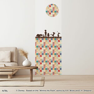 くまのプーさん ディズニーキャラクター のりなし壁紙 パッチワーク仲間たち NTLWP-008W のり貼りタイプ 印刷範囲 幅約91cm×長さ約260cm 紙サイズ 幅約97cm×長さ約265cm 1枚入り