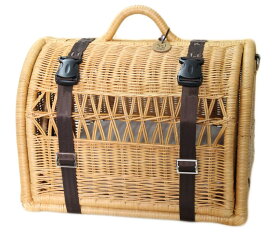 【ポイント5倍 06/04 20:00〜06/11 01:59まで】ペット用キャリーベッド ラタンキャリーベッド 2WAY キャラメル 犬 猫用 推奨体重~7kgまで 50×37×43.5cm 籐製品 お取り寄せ商品 ペット用品 ペット