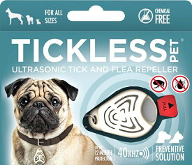 ペット用 ダニ ノミよけ TICKLESS PET ベージュ チックレス 薬品不使用 超音波 ガード 約9～12ヶ月 効果持続 首輪 チャーム