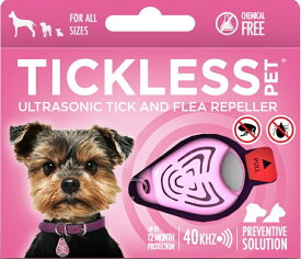 ペット用 ダニ ノミよけ TICKLESS PET ピンク チックレス 薬品不使用 超音波 ガード 約9～12ヶ月 効果持続 首輪 チャーム 犬 猫