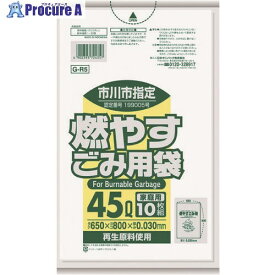 サニパック 市川市指定袋家庭用可燃 45L 10枚 白半透明 G-R5 60冊 ■▼151-7596 ※個人宅様送り不可