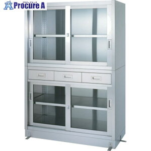 �V���R�[ �X�e�����X�ۊǌ� ��i���x�[�X�t VDGG�^ (���o�E�㉺�K���X��) 1800×600×1750 VDGG-18060 1�� ����828-2484 ���l��l����s��