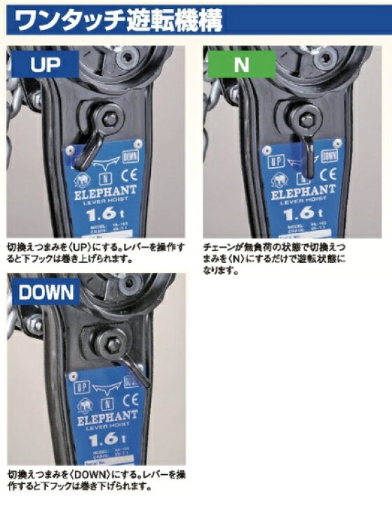 楽天市場】象印 YA型チェーンレバーホイスト YA-80 (YA-00815) 0.8t 