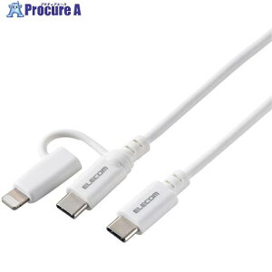 ELECOM 2in1 USBP[u Type-C{Lightning USB PDΉ 1.5m zCg MPA-CCLAD15WH 1{ 679-8357