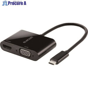 ELECOM Type-CfϊA_v^ TypeC-HDMIVGA ubN AD-CHDMIVGABK 1 338-4009yϕsz